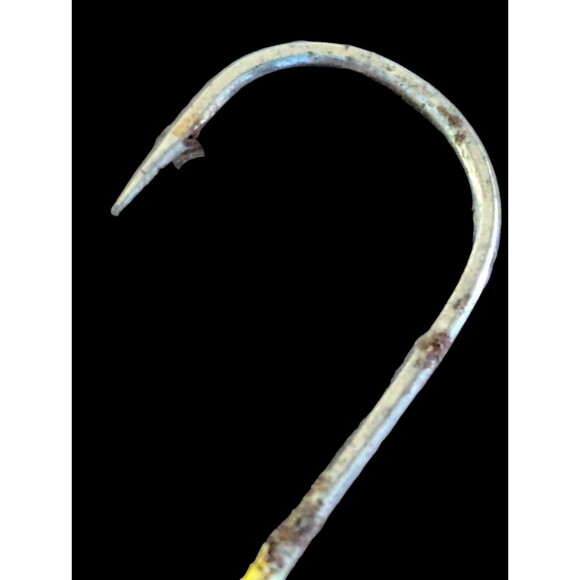 Vintage Fishing Lure Gold Yellow Spinner Spoon Single Hook Tackle Bait 4.5 inch - Picture 2 of 5